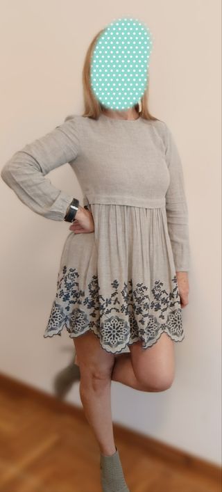 Vestido Zara mini gris talla S