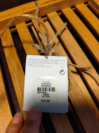 Mensola bagno Primark in bambù