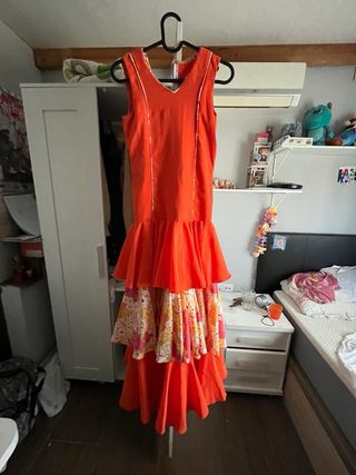Traje Flamenca niña - Naranja