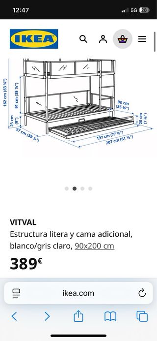 A RECOGER EN JAVEA
Litera Ikea Vitval - 3 camas
