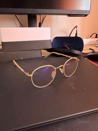 Gafas mo - Lentes azules doradas