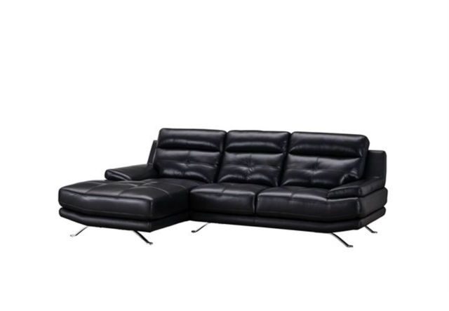 Sofá chaise longue piel negra