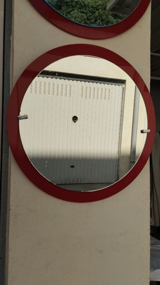 2 Espejos redondos rojos