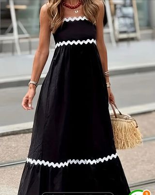 Vestido negro blanco - puntillas