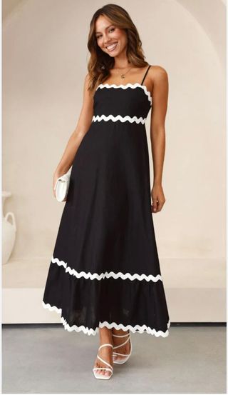 Vestido negro blanco - puntillas