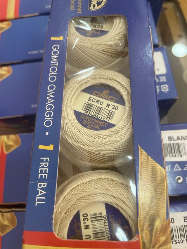 cordonetto Bianco  ecru 3 gomitoli  dmc  uncinetto