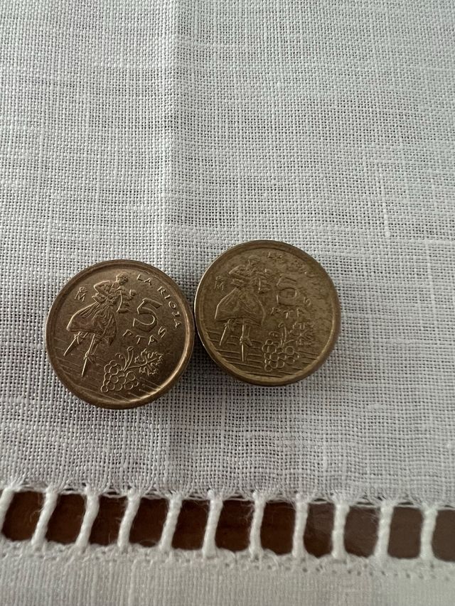 2 Monedas 5 Ptas Rioja 1996