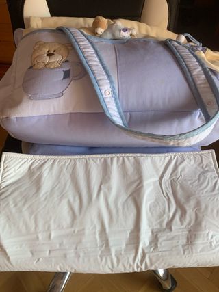 Bolso bebé azul con cambiador incluido, 