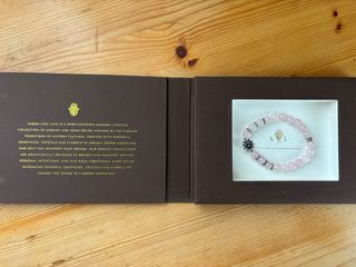 Pulsera KarmaLuck cuarzo rosa detalle luna plata