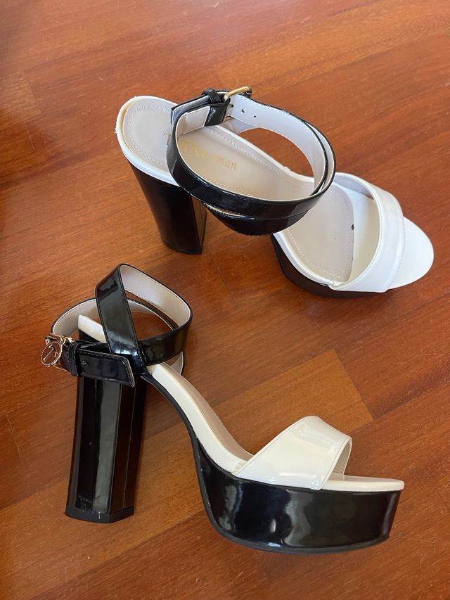 Sandali tacco 12 cm bicolore 38