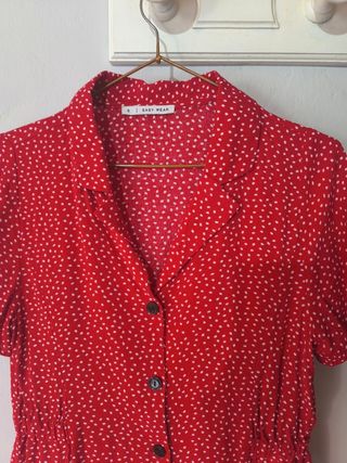 Blusa roja lunares - S