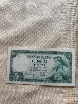 Billete 5 Pesetas España 1954