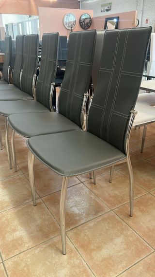 PACK DE 6 SILLAS DE COMEDOR EN COLOR GRIS NUEVAS