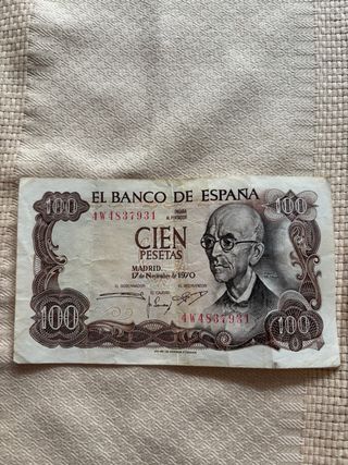 Billete 100 Pesetas España 1970
