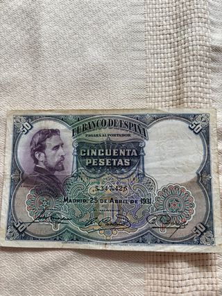billete 50 pesetas antiguos.