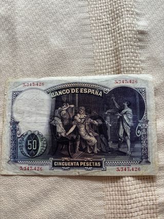 billete 50 pesetas antiguos.