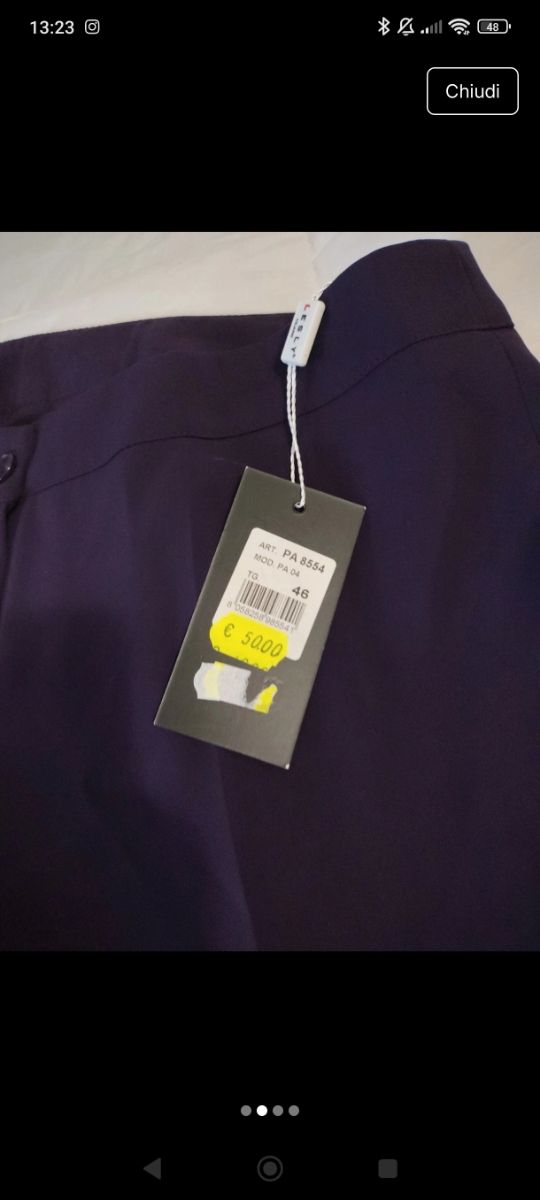 Pantaloni Lesly viola tg XL