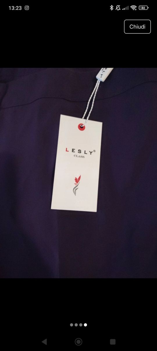 Pantaloni Lesly viola tg XL