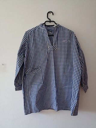 Bata escolar cuadros azul Aula Escola Europea T12