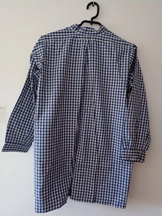 Bata escolar cuadros azul Aula Escola Europea T12