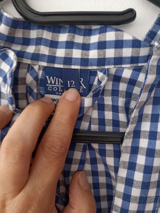 Bata escolar cuadros azul Aula Escola Europea T12