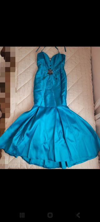 Vestido X&M fiesta turquesa sirena