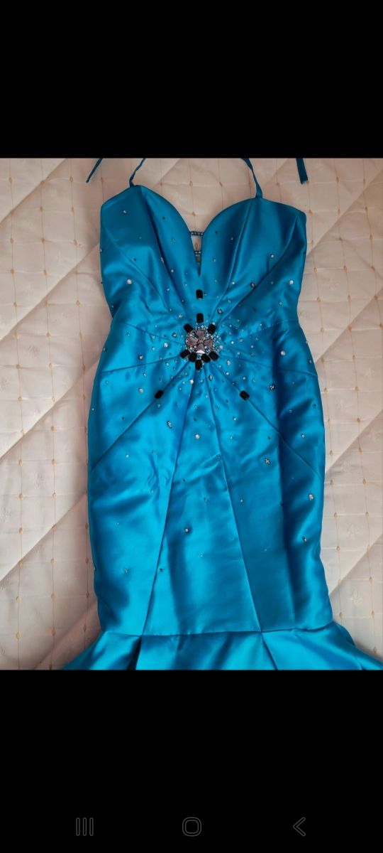 Vestido X&M fiesta turquesa sirena