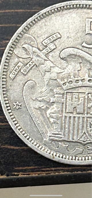 Moneda 5 Ptas Franco 1957/Estrella 74