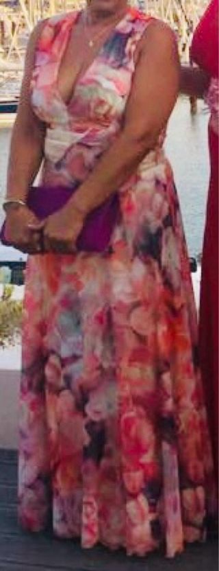 Vestido gasa estampado flores