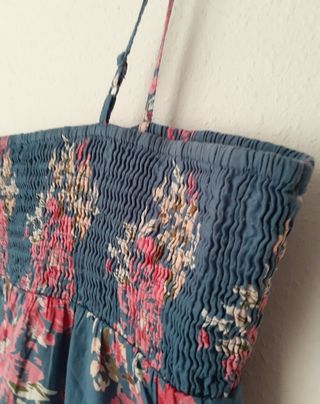 Vestido estampado forrado de algodón