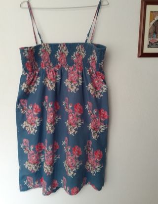 Vestido estampado forrado de algodón