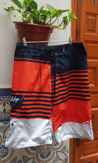 Bañador Billabong rayas azul-naranja