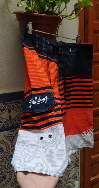 Bañador Billabong rayas azul-naranja
