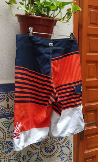 Bañador Billabong rayas azul-naranja