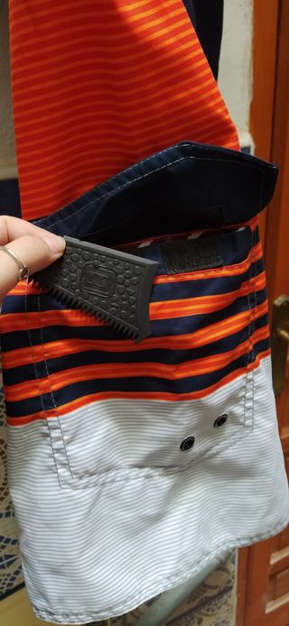 Bañador Billabong rayas azul-naranja