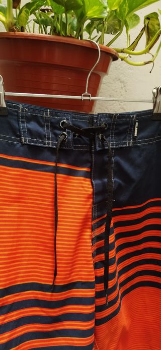 Bañador Billabong rayas azul-naranja