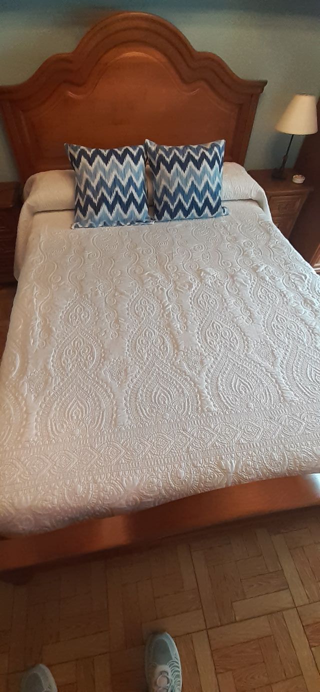 Colcha bouti blanca algodón-poliéster