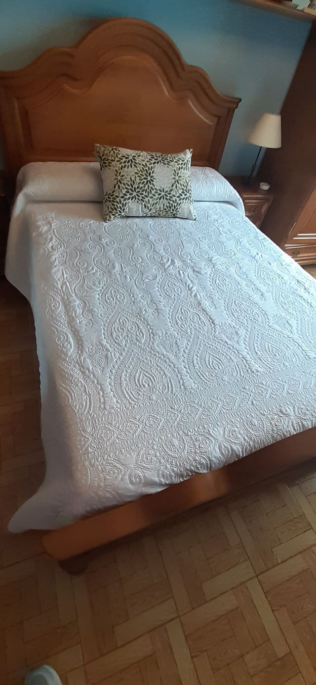 Colcha bouti blanca algodón-poliéster