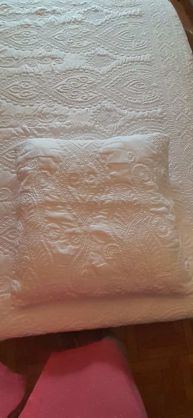 Colcha bouti blanca algodón-poliéster