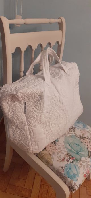 Colcha bouti blanca algodón-poliéster