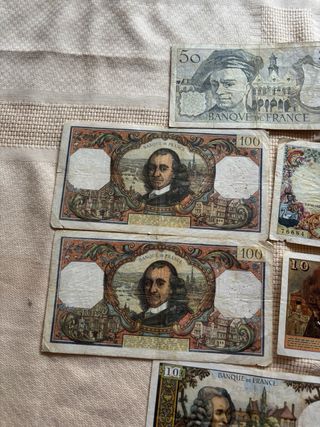 Billetes antiguos Francia (10, 50, 100 Francos)
