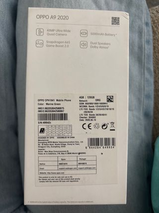 OPPO A9 2020 Blu 128 GB