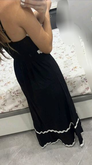 Vestido negro blanco - puntillas