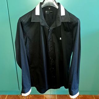 Camicia uomo nera cotone taglia L
