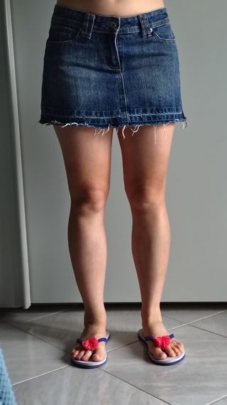 Mini gonna jeans blu