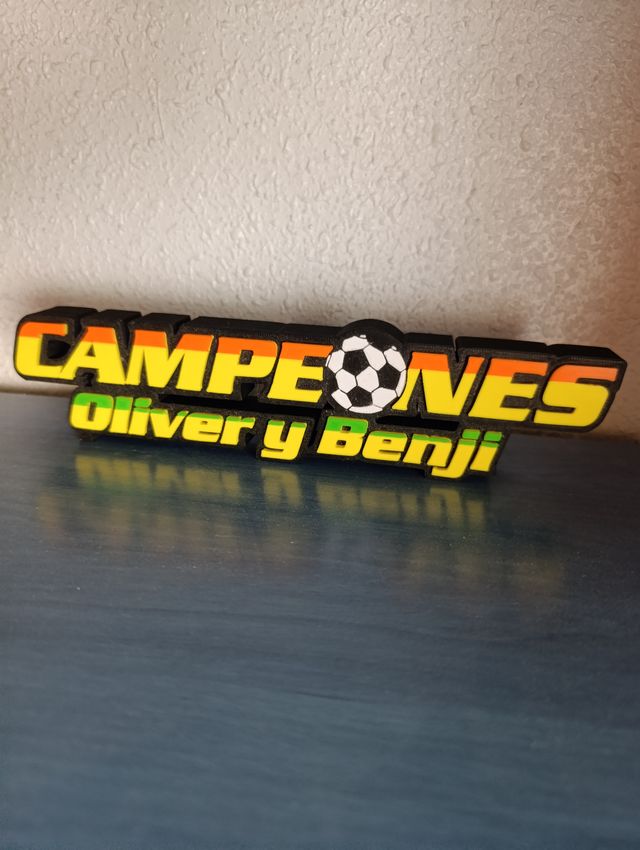Letrero Campeones Oliver y Benji 3D