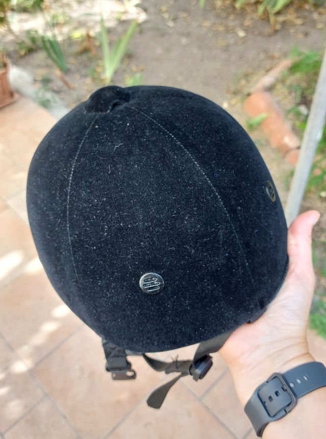 Casco equitazione velluto nero