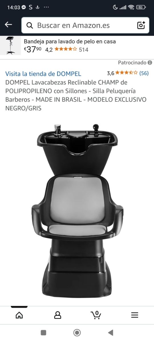 Lavacabezas DOMPEL reclinable