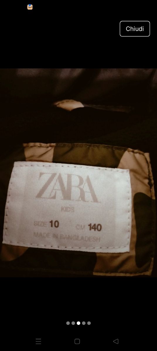 Giaccone Zara bimbo tg 10