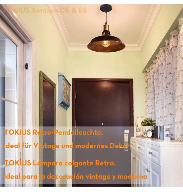 Lampada a sospensione retrò TOKIUS, marrone